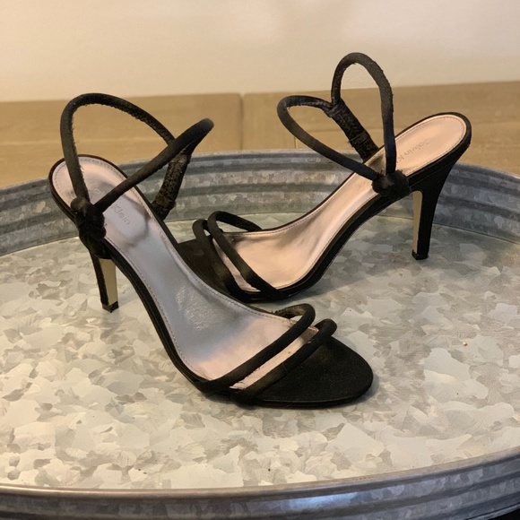 Calvin Klein Black Satin Heels - Picture 5 of 7